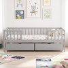 image:imageGiantex Full House Bed with Drawers Wooden Full Size Bed Frame with Cube Storage amp Fence Rails Montessori Beds for Kids Boys Girls Bedroom Living Room No Box Spring Needed NaturalGrey