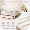 image:imageGiantex Full House Bed with Drawers Wooden Full Size Bed Frame with Cube Storage amp Fence Rails Montessori Beds for Kids Boys Girls Bedroom Living Room No Box Spring Needed NaturalWhite