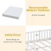 image:imageGiantex Full House Bed with Drawers Wooden Full Size Bed Frame with Cube Storage amp Fence Rails Montessori Beds for Kids Boys Girls Bedroom Living Room No Box Spring Needed NaturalWhite