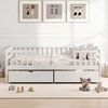 image:imageGiantex Full House Bed with Drawers Wooden Full Size Bed Frame with Cube Storage amp Fence Rails Montessori Beds for Kids Boys Girls Bedroom Living Room No Box Spring Needed NaturalWhite