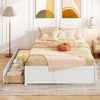 image:imageGiantex Full Size Bed Frame with 2 Storage Drawers Solid Wood Platform Bed with Slats Support Heavy Duty Daybed with Storage No Box Spring Needed Full Bed Frames for Teens Adults WhiteWhite