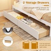 image:imageGiantex Full Size Bed Frame with 2 Storage Drawers Solid Wood Platform Bed with Slats Support Heavy Duty Daybed with Storage No Box Spring Needed Full Bed Frames for Teens Adults WhiteWhite