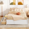 image:imageGiantex Full Size Bed Frame with 2 Storage Drawers Solid Wood Platform Bed with Slats Support Heavy Duty Daybed with Storage No Box Spring Needed Full Bed Frames for Teens Adults WhiteWhite