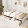 image:imageGiantex Full Size Bed Frame with 2 Storage Drawers Solid Wood Platform Bed with Slats Support Heavy Duty Daybed with Storage No Box Spring Needed Full Bed Frames for Teens Adults WhiteWhite
