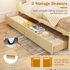 image:imageGiantex Full Size Bed Frame with 2 Storage Drawers Solid Wood Platform Bed with Slats Support Heavy Duty Daybed with Storage No Box Spring Needed Full Bed Frames for Teens Adults WhiteNatural