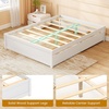 image:imageGiantex Full Size Bed Frame with 2 Storage Drawers Solid Wood Platform Bed with Slats Support Heavy Duty Daybed with Storage No Box Spring Needed Full Bed Frames for Teens Adults WhiteWhite