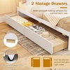 image:imageGiantex Full Size Bed Frame with 2 Storage Drawers Solid Wood Platform Bed with Slats Support Heavy Duty Daybed with Storage No Box Spring Needed Full Bed Frames for Teens Adults WhiteWhite
