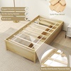 image:imageGiantex Full Size Bed Frame with 2 Storage Drawers Solid Wood Platform Bed with Slats Support Heavy Duty Daybed with Storage No Box Spring Needed Full Bed Frames for Teens Adults WhiteNatural
