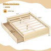 image:imageGiantex Full Size Bed Frame with 2 Storage Drawers Solid Wood Platform Bed with Slats Support Heavy Duty Daybed with Storage No Box Spring Needed Full Bed Frames for Teens Adults WhiteNatural