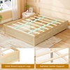 image:imageGiantex Full Size Bed Frame with 2 Storage Drawers Solid Wood Platform Bed with Slats Support Heavy Duty Daybed with Storage No Box Spring Needed Full Bed Frames for Teens Adults WhiteNatural