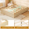 image:imageGiantex Full Size Bed Frame with 2 Storage Drawers Solid Wood Platform Bed with Slats Support Heavy Duty Daybed with Storage No Box Spring Needed Full Bed Frames for Teens Adults WhiteNatural