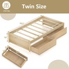 image:imageGiantex Full Size Bed Frame with 2 Storage Drawers Solid Wood Platform Bed with Slats Support Heavy Duty Daybed with Storage No Box Spring Needed Full Bed Frames for Teens Adults WhiteNatural