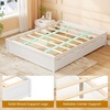 image:imageGiantex Full Size Bed Frame with 2 Storage Drawers Solid Wood Platform Bed with Slats Support Heavy Duty Daybed with Storage No Box Spring Needed Full Bed Frames for Teens Adults WhiteWhite