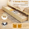 image:imageGiantex Full Size Bed Frame with 2 Storage Drawers Solid Wood Platform Bed with Slats Support Heavy Duty Daybed with Storage No Box Spring Needed Full Bed Frames for Teens Adults WhiteNatural
