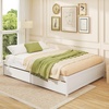 image:imageGiantex Full Size Bed Frame with 2 Storage Drawers Solid Wood Platform Bed with Slats Support Heavy Duty Daybed with Storage No Box Spring Needed Full Bed Frames for Teens Adults WhiteWhite