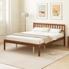 image:imageGiantex Full Size Wood Platform Bed Frame with Headboard Mid Century Solid Wood Mattress Foundation with Slat Support Double Bed Frame w16 UnderBed Storage No Box Spring Needed WhiteQueen