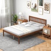 image:imageGiantex Full Size Wood Platform Bed Frame with Headboard Mid Century Solid Wood Mattress Foundation with Slat Support Double Bed Frame w16 UnderBed Storage No Box Spring Needed WhiteFull