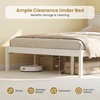 image:imageGiantex Full Size Wood Platform Bed Frame with Headboard Mid Century Solid Wood Mattress Foundation with Slat Support Double Bed Frame w16 UnderBed Storage No Box Spring Needed WhiteQueen