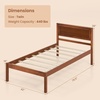 image:imageGiantex Full Size Wood Platform Bed Frame with Headboard Mid Century Solid Wood Mattress Foundation with Slat Support Double Bed Frame w16 UnderBed Storage No Box Spring Needed WhiteTwin