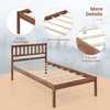 image:imageGiantex Full Size Wood Platform Bed Frame with Headboard Mid Century Solid Wood Mattress Foundation with Slat Support Double Bed Frame w16 UnderBed Storage No Box Spring Needed WhiteTwin