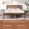 image:imageGiantex Full Size Wood Platform Bed Frame with Headboard Mid Century Solid Wood Mattress Foundation with Slat Support Double Bed Frame w16 UnderBed Storage No Box Spring Needed WhiteFull