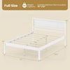 image:imageGiantex Full Size Wood Platform Bed Frame with Headboard Mid Century Solid Wood Mattress Foundation with Slat Support Double Bed Frame w16 UnderBed Storage No Box Spring Needed WhiteFull