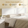 image:imageGiantex Full Size Wood Platform Bed Frame with Headboard Mid Century Solid Wood Mattress Foundation with Slat Support Double Bed Frame w16 UnderBed Storage No Box Spring Needed WhiteQueen