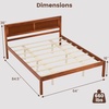 image:imageGiantex Full Size Wood Platform Bed Frame with Headboard Mid Century Solid Wood Mattress Foundation with Slat Support Double Bed Frame w16 UnderBed Storage No Box Spring Needed WhiteQueen