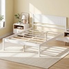 image:imageGiantex Full Size Wood Platform Bed Frame with Headboard Mid Century Solid Wood Mattress Foundation with Slat Support Double Bed Frame w16 UnderBed Storage No Box Spring Needed WhiteFull