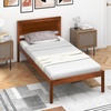 image:imageGiantex Full Size Wood Platform Bed Frame with Headboard Mid Century Solid Wood Mattress Foundation with Slat Support Double Bed Frame w16 UnderBed Storage No Box Spring Needed WhiteTwin