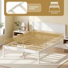 image:imageGiantex Full Size Wood Platform Bed Frame with Headboard Mid Century Solid Wood Mattress Foundation with Slat Support Double Bed Frame w16 UnderBed Storage No Box Spring Needed WhiteFull
