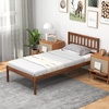 image:imageGiantex Full Size Wood Platform Bed Frame with Headboard Mid Century Solid Wood Mattress Foundation with Slat Support Double Bed Frame w16 UnderBed Storage No Box Spring Needed WhiteTwin