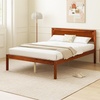 image:imageGiantex Full Size Wood Platform Bed Frame with Headboard Mid Century Solid Wood Mattress Foundation with Slat Support Double Bed Frame w16 UnderBed Storage No Box Spring Needed WhiteFull