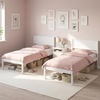 image:imageGiantex Full Size Wood Platform Bed Frame with Headboard Mid Century Solid Wood Mattress Foundation with Slat Support Double Bed Frame w16 UnderBed Storage No Box Spring Needed WhiteTwin