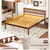 image:imageGiantex Full Size Wood Platform Bed Frame with Headboard Mid Century Solid Wood Mattress Foundation with Slat Support Double Bed Frame w16 UnderBed Storage No Box Spring Needed WhiteQueen