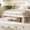 image:imageGiantex Full Size Wood Platform Bed Frame with Headboard Mid Century Solid Wood Mattress Foundation with Slat Support Double Bed Frame w16 UnderBed Storage No Box Spring Needed WhiteFull
