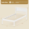 image:imageGiantex Full Size Wood Platform Bed Frame with Headboard Mid Century Solid Wood Mattress Foundation with Slat Support Double Bed Frame w16 UnderBed Storage No Box Spring Needed WhiteTwin