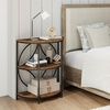 image:imageGiantex Half Round End Table Set of 2 3Tier Narrow Side Table wStudy Metal Frame amp Storage Shelves Half Moon Circle Accent Bedside Night Stand for Living Room Bedroom Small Spaces Rustic BrownRustic Brown