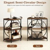image:imageGiantex Half Round End Table Set of 2 3Tier Narrow Side Table wStudy Metal Frame amp Storage Shelves Half Moon Circle Accent Bedside Night Stand for Living Room Bedroom Small Spaces Rustic BrownRustic Brown