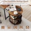 image:imageGiantex Half Round End Table Set of 2 3Tier Narrow Side Table wStudy Metal Frame amp Storage Shelves Half Moon Circle Accent Bedside Night Stand for Living Room Bedroom Small Spaces Rustic BrownRustic Brown