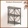 image:imageGiantex Half Round End Table Set of 2 3Tier Narrow Side Table wStudy Metal Frame amp Storage Shelves Half Moon Circle Accent Bedside Night Stand for Living Room Bedroom Small Spaces Rustic BrownGrey