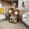 image:imageGiantex Half Round End Table Set of 2 3Tier Narrow Side Table wStudy Metal Frame amp Storage Shelves Half Moon Circle Accent Bedside Night Stand for Living Room Bedroom Small Spaces Rustic BrownRustic Brown
