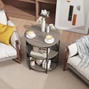 image:imageGiantex Half Round End Table Set of 2 3Tier Narrow Side Table wStudy Metal Frame amp Storage Shelves Half Moon Circle Accent Bedside Night Stand for Living Room Bedroom Small Spaces Rustic BrownGrey