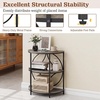 image:imageGiantex Half Round End Table Set of 2 3Tier Narrow Side Table wStudy Metal Frame amp Storage Shelves Half Moon Circle Accent Bedside Night Stand for Living Room Bedroom Small Spaces Rustic BrownGrey
