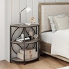 image:imageGiantex Half Round End Table Set of 2 3Tier Narrow Side Table wStudy Metal Frame amp Storage Shelves Half Moon Circle Accent Bedside Night Stand for Living Room Bedroom Small Spaces Rustic BrownGrey