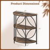 image:imageGiantex Half Round End Table Set of 2 3Tier Narrow Side Table wStudy Metal Frame amp Storage Shelves Half Moon Circle Accent Bedside Night Stand for Living Room Bedroom Small Spaces Rustic BrownRustic Brown