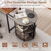 image:imageGiantex Half Round End Table Set of 2 3Tier Narrow Side Table wStudy Metal Frame amp Storage Shelves Half Moon Circle Accent Bedside Night Stand for Living Room Bedroom Small Spaces Rustic BrownGrey