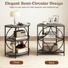 image:imageGiantex Half Round End Table Set of 2 3Tier Narrow Side Table wStudy Metal Frame amp Storage Shelves Half Moon Circle Accent Bedside Night Stand for Living Room Bedroom Small Spaces Rustic BrownGrey