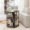 image:imageGiantex Half Round End Table Set of 2 3Tier Narrow Side Table wStudy Metal Frame amp Storage Shelves Half Moon Circle Accent Bedside Night Stand for Living Room Bedroom Small Spaces Rustic BrownGrey