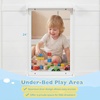 image:imageGiantex Loft Bed Twin Size with LED Lights Wooden Low Bed Frames for Kids w2 Doors UnderBed Play Space amp Storage Bookcase Modern Bedframe with Ladder amp Safety Guardrail for Boys Girls GreyWhite
